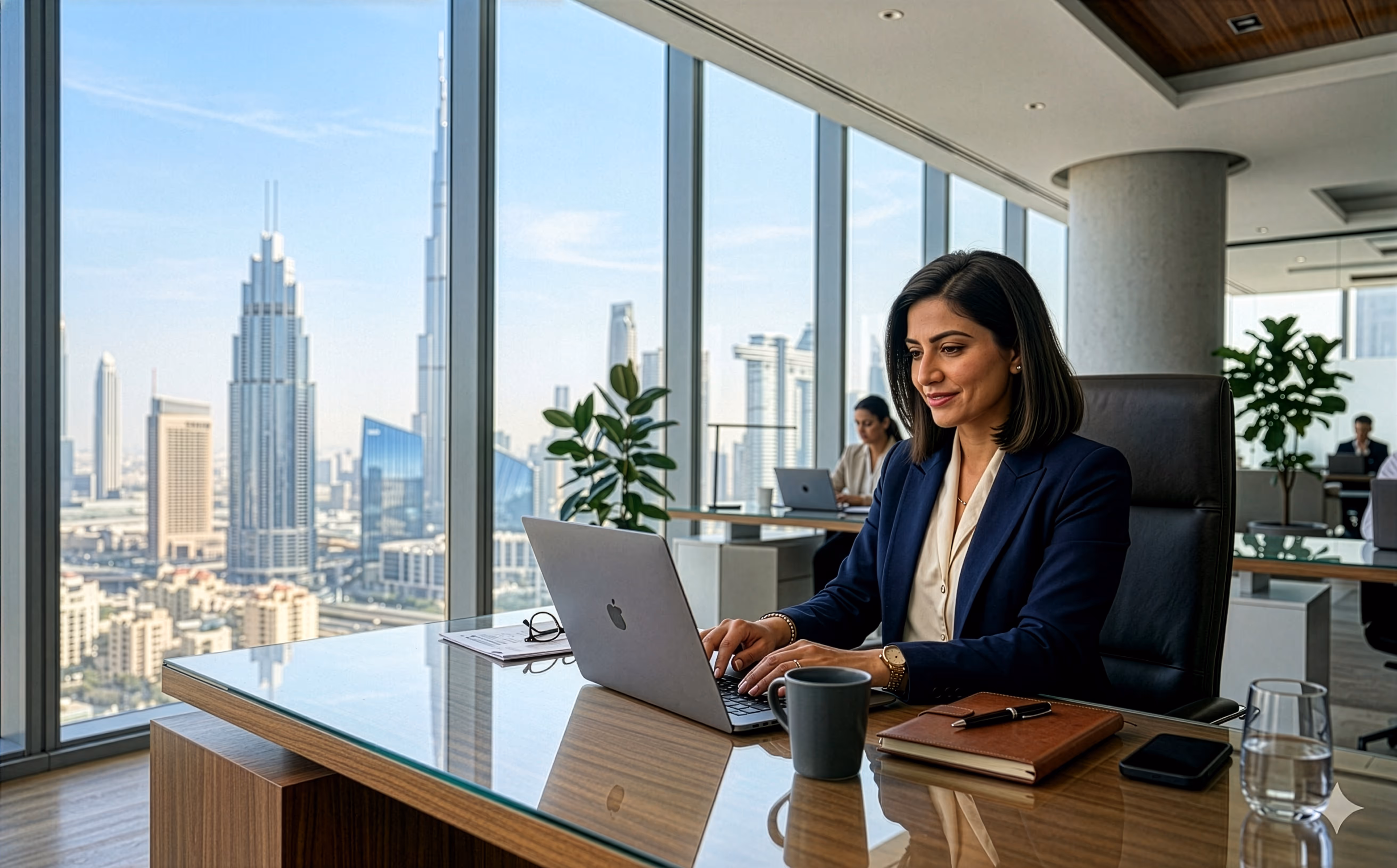 Ivory Global Care Expat at Work on a laptop in Dubai